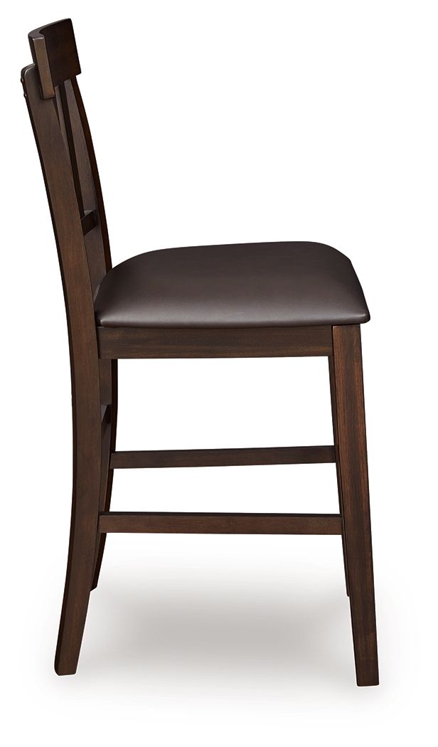 Haddigan - Upholstered Barstool (Set of 2) - Dark Brown - view 4