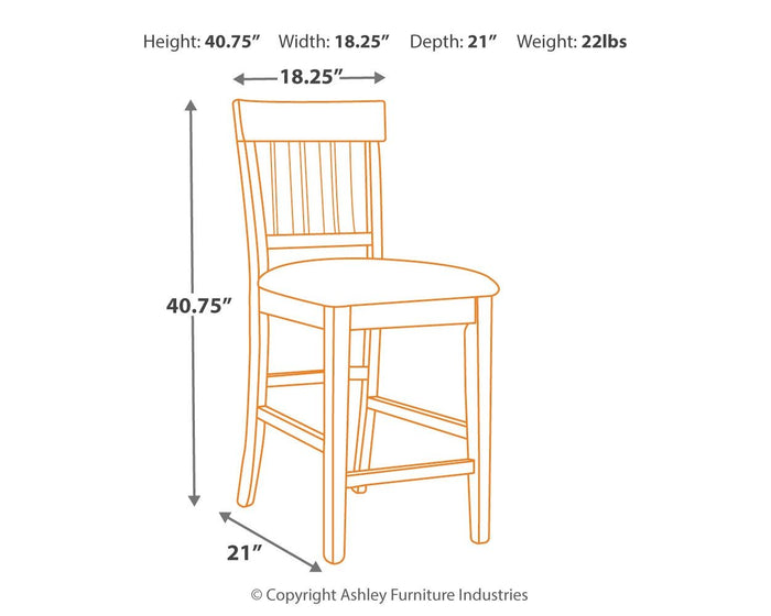 Haddigan - Dark Brown - Upholstered Barstool (Set of 2) by Signature Design by Ashley® | Bel Furniture