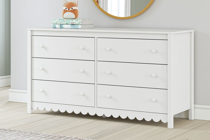 Hallityn - Six Drawer Dresser - White - view 4