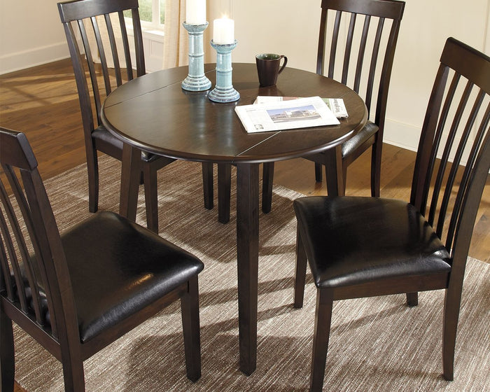 Hammis - Dark Brown - Round DRM Drop Leaf Table by Signature Design by Ashley® | Bel Furniture