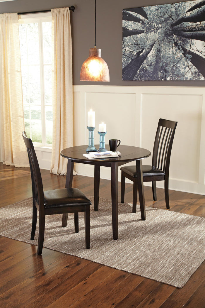 Hammis - Round DRM Drop Leaf Table - Dark Brown - view 3