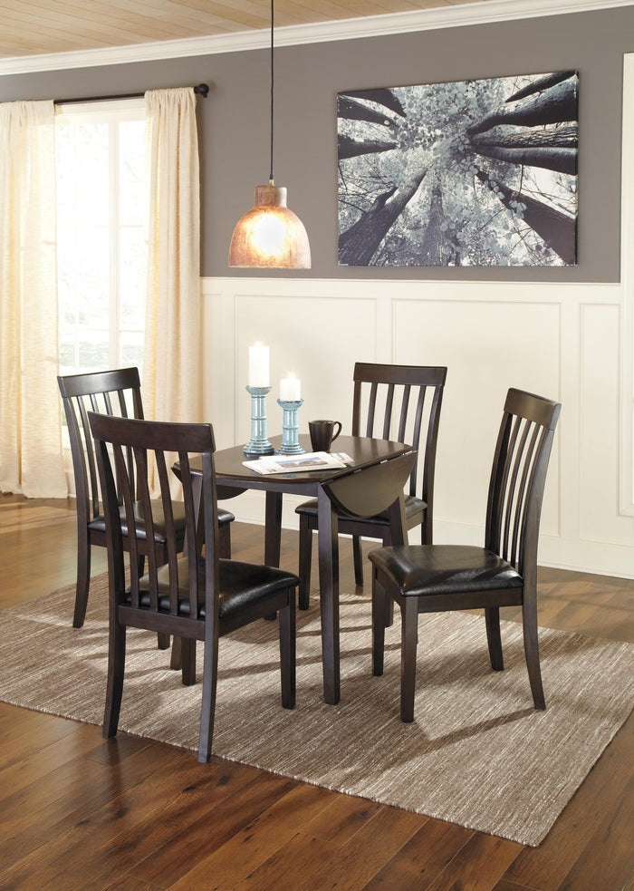 Hammis - Round DRM Drop Leaf Table - Dark Brown - view 4