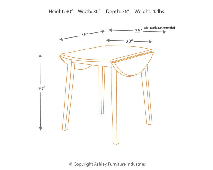 Hammis - Dark Brown - Round DRM Drop Leaf Table by Signature Design by Ashley® | Bel Furniture