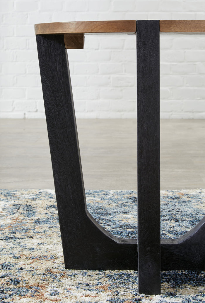 Hanneforth - Round End Table - Brown - view 2