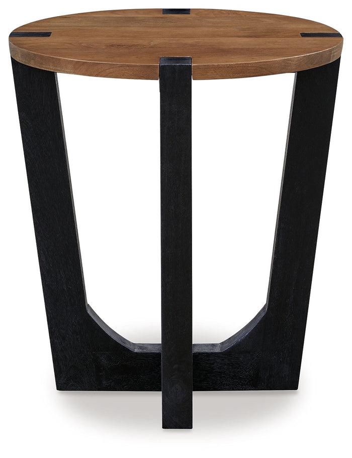 Hanneforth - Round End Table - Brown - view 3