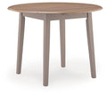 Harperfeld Round Dining Room Drop Leaf Table Natural and Gray
