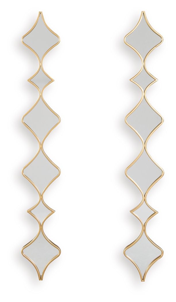 Harriswood - Gold Finish - Accent Mirror Set (Set of 2) by Signature Design by Ashley® | Bel Furniture