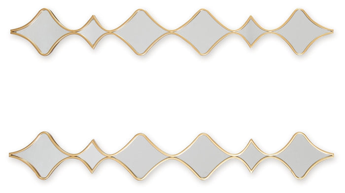 Harriswood - Gold Finish - Accent Mirror Set (Set of 2) by Signature Design by Ashley® | Bel Furniture