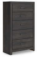 Hollivern - Dark Gray - Five Drawer Chest by Signature Design by Ashley® | Bel Furniture