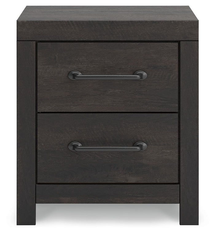 Hollivern - Two Drawer Night Stand - Dark Gray - view 2