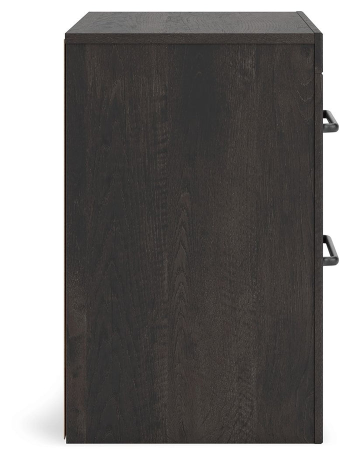 Hollivern - Dark Gray - Two Drawer Night Stand by Signature Design by Ashley® | Bel Furniture