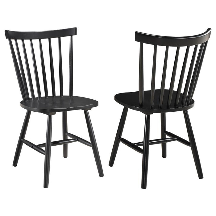 Hollyoak Windsor Wood Dining Side Chair (Set of 2) Black