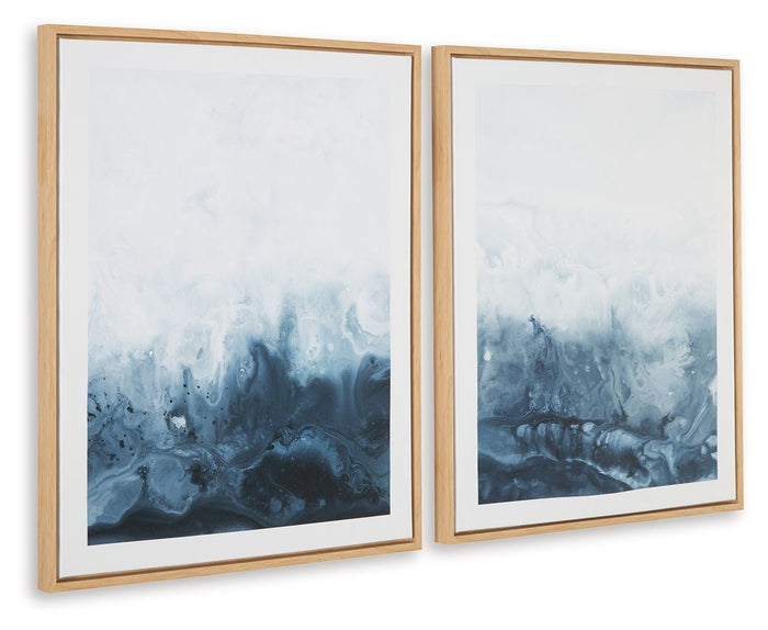 Holport - Blue / White - Wall Art Set (Set of 2) by Signature Design by Ashley® | Bel Furniture