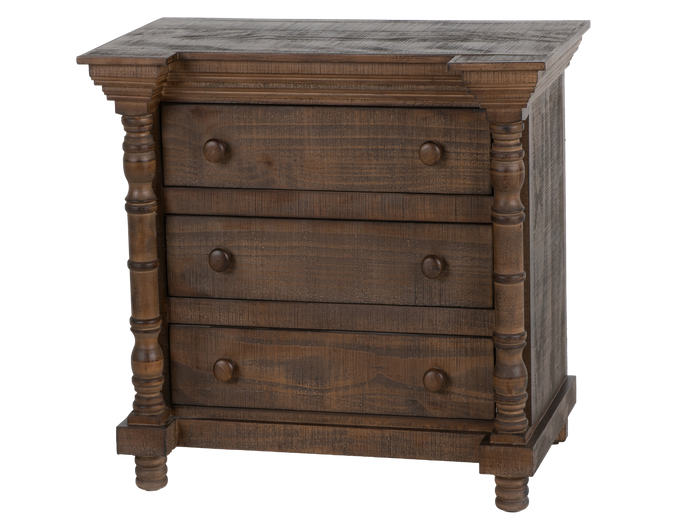 Honeywood Solid wood 3-Drawer Nightstand