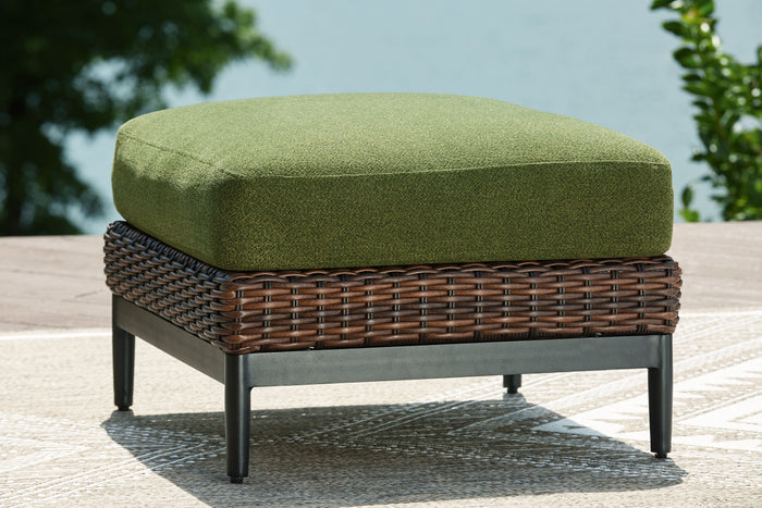 Horizon Hall - Brown / Green - Ottoman With Cushion by Signature Design by Ashley® | Bel Furniture