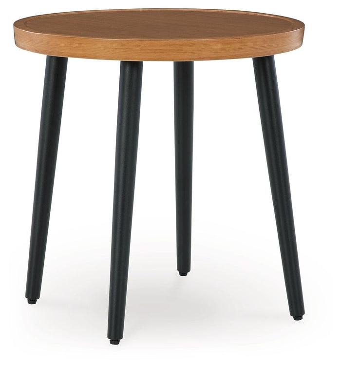 Horizon Hall - Two-tone Brown - Round End Table by Signature Design by Ashley® | Bel Furniture