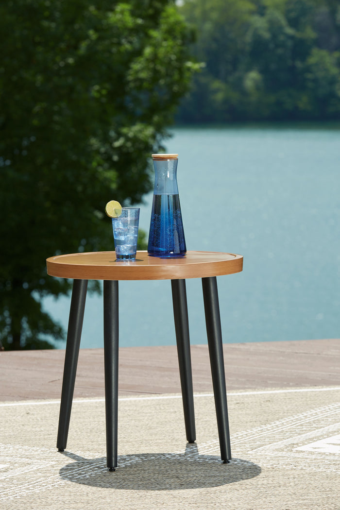 Horizon Hall - Two-tone Brown - Round End Table by Signature Design by Ashley® | Bel Furniture