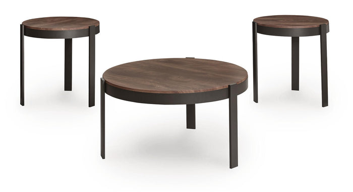 Horizon Hills Occasional Table Set (Set of 3) Brown and Black
