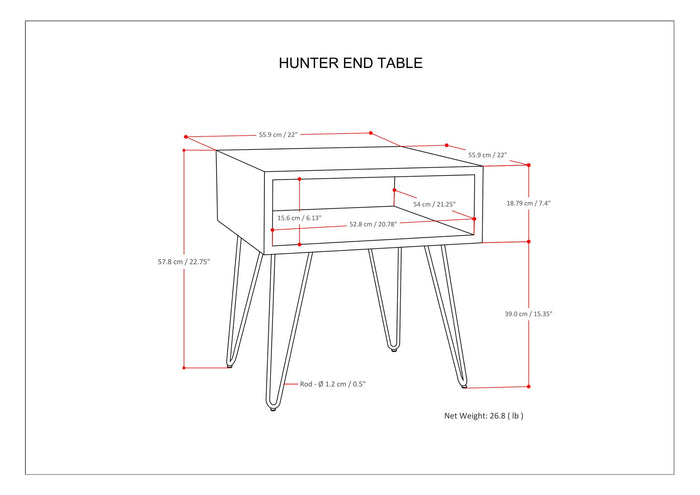 Hunter - End Table - Natural by Simpli-Home | Bel Furniture