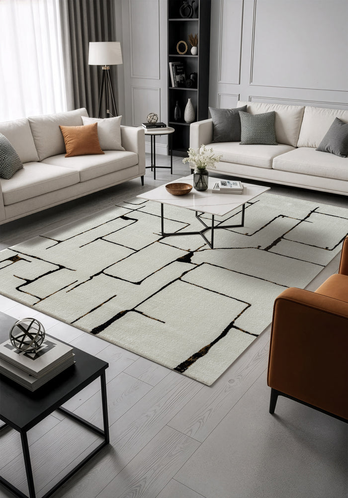 .Hunter Ivory Power-Loomed Area Rug - 6' 6" x 9' 0"