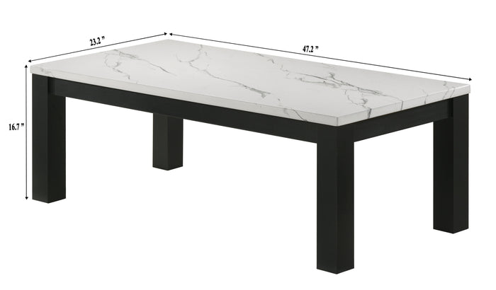 Ivy 3-Pk Faux Marble White Cocktail Set