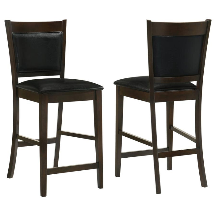 Jaden Upholstered Counter Chair (Set of 2) Black And Espresso