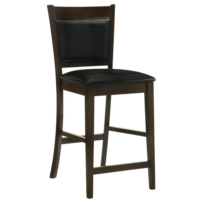Jaden - Upholstered Counter Chair (Set of 2) - Black And Espresso