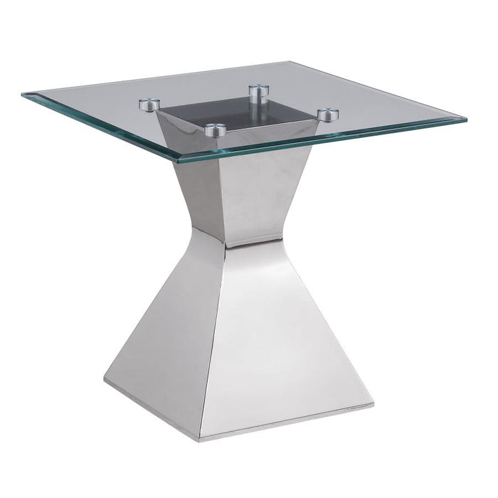 Jenny Glass Top Stainless Steel Table