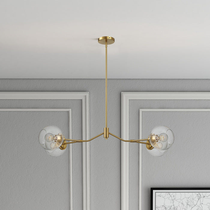 Jewel - 4 Lights Chandelier Ceiling Hanging Light Fixture - Clear / Gold - view 5