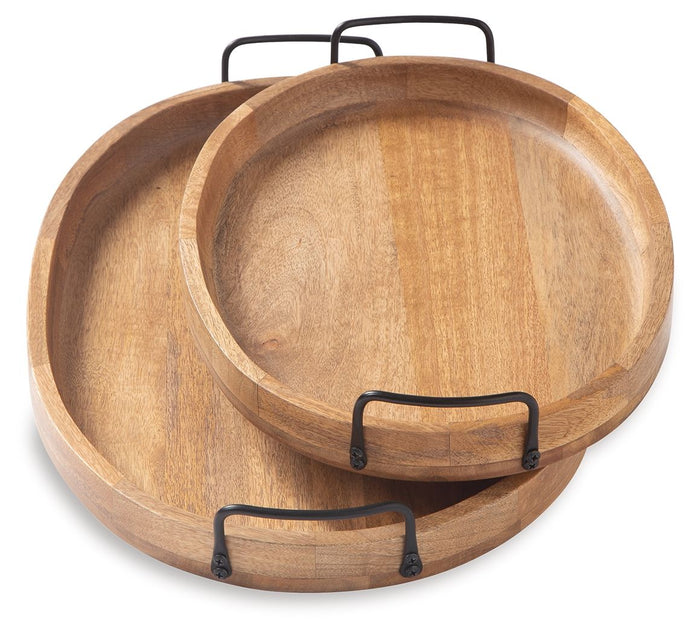Jocelyne - Tray Set (Set of 2) - Brown / Black - view 2