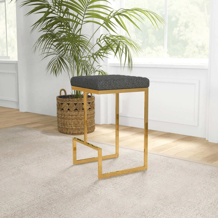 Joel - Mid Century Modern Luxury Upholstered Stool - view 2