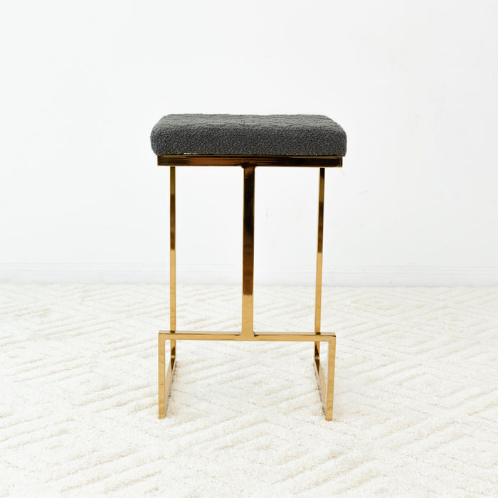 Joel - Mid Century Modern Luxury Upholstered Stool - view 4