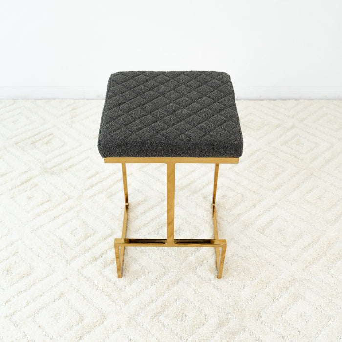 Joel - Mid Century Modern Luxury Upholstered Stool - view 5