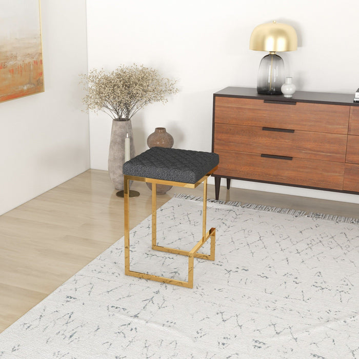 Joel - Upholstered Stool - Black / Gold - view 4