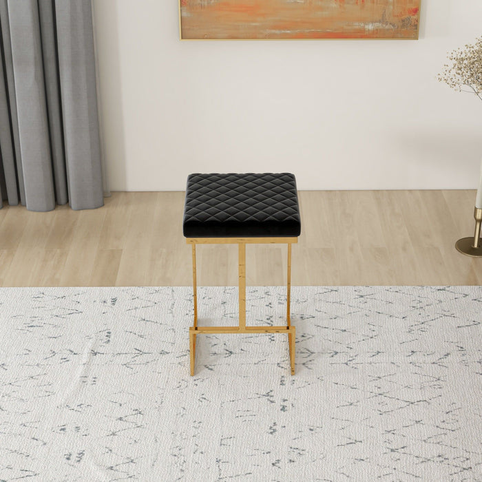 Joel - Upholstered Stool - Black / Gold - view 6