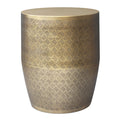 Johnsen Cross Hatch Pattern Accent Table Antique Gold