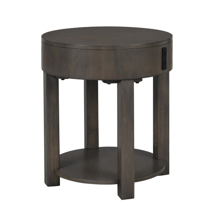 Jonah - MDF End Table With USB Ports - Light Brown - view 4