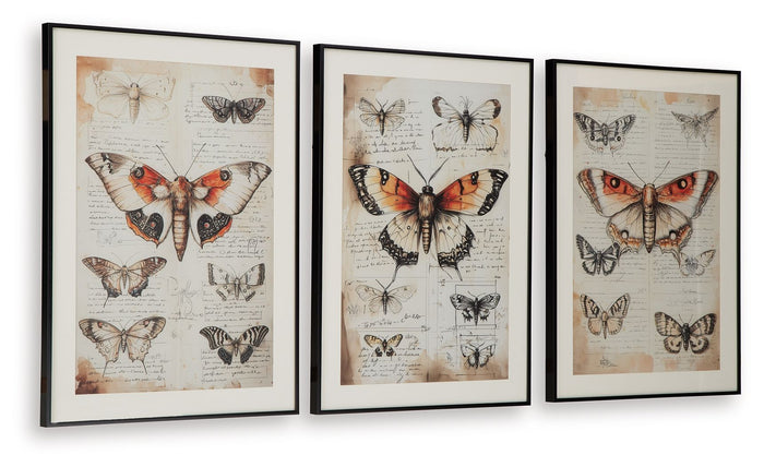 Jossletts - Wall Art Set (Set of 3) - Orange / Black / Ivory - view 4
