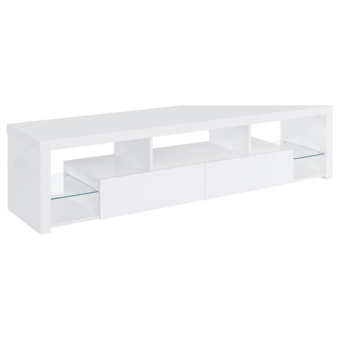 Jude 2-Drawer Engineered Wood TV Stand High Gloss White