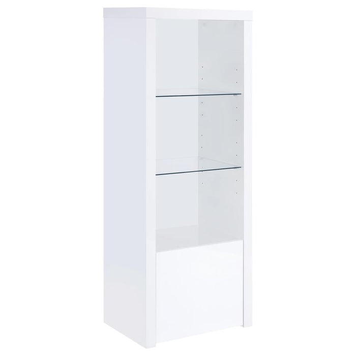 Jude 3-Shelf Engineered Wood Media Tower High Gloss White