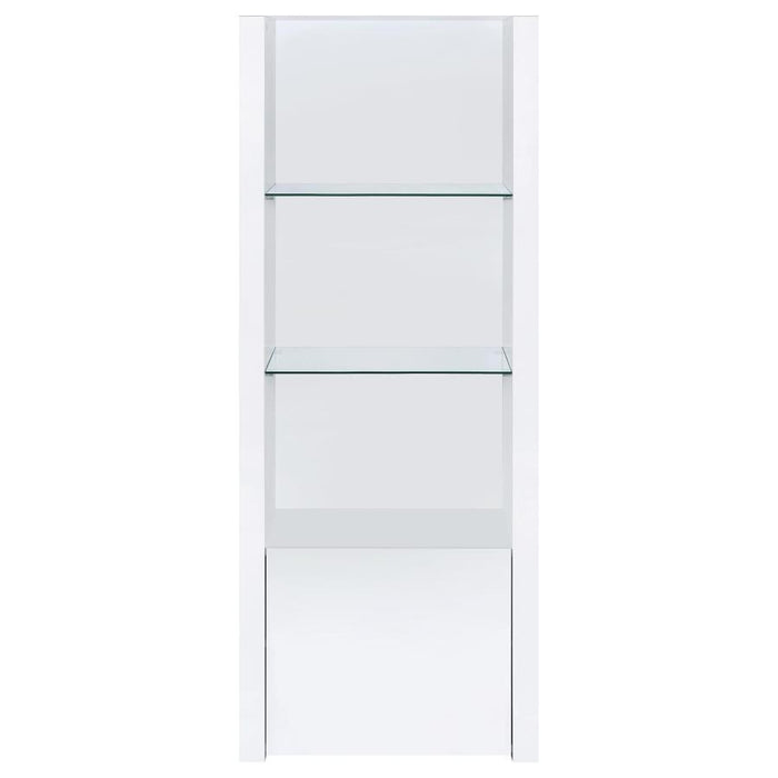 Jude - 3-Shelf Engineered Wood Media Tower - High Gloss White