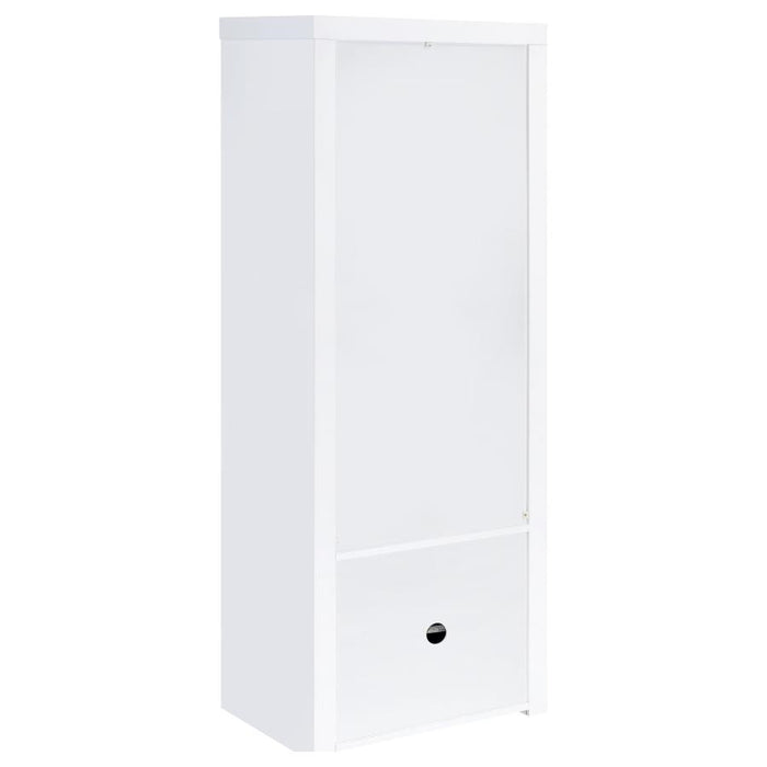 Jude - 3-Shelf Engineered Wood Media Tower - High Gloss White