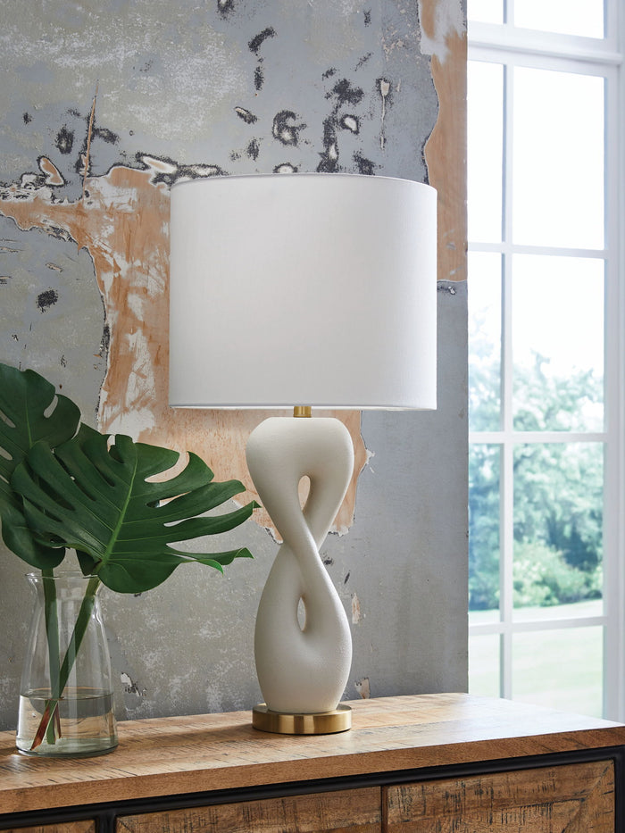 Judrich - Poly Table Lamp - White / Gold Finish - view 2