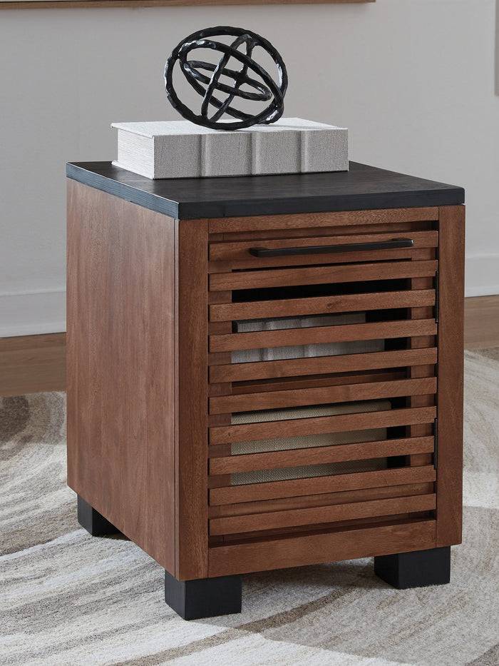 Kallari - Chair Side End Table - Warm Brown / Black - view 4
