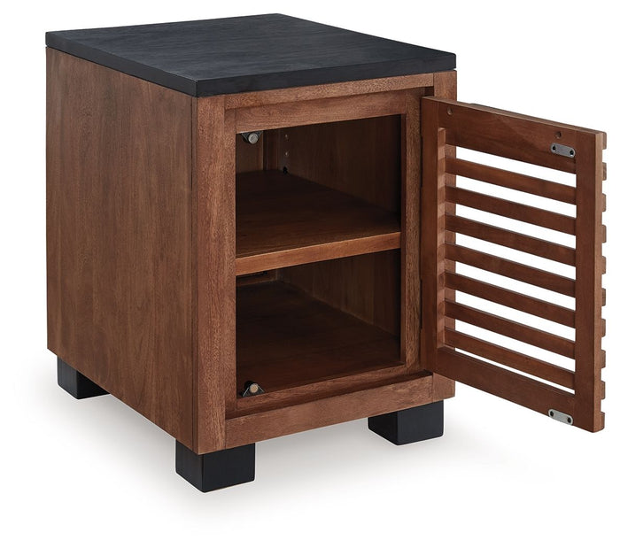 Kallari - Chair Side End Table - Warm Brown / Black - view 5