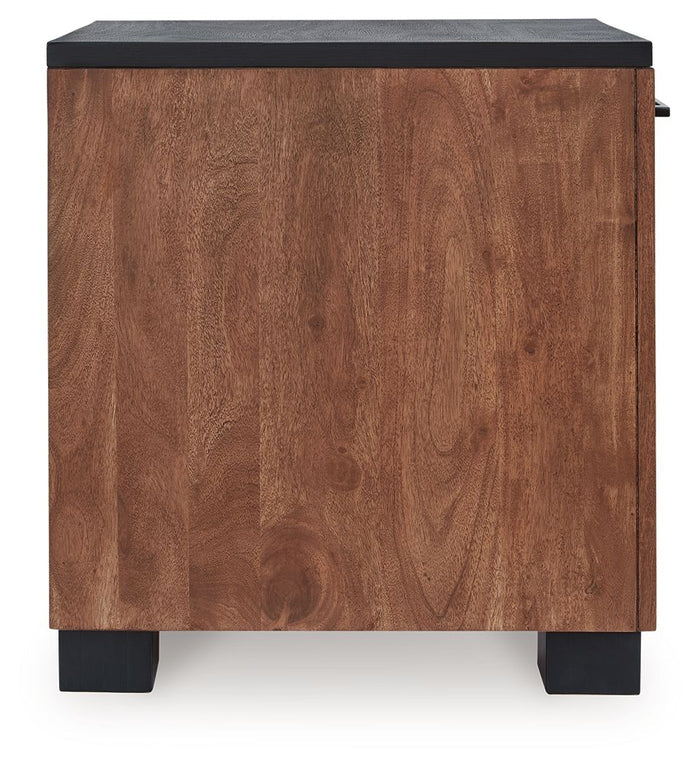 Kallari - Chair Side End Table - Warm Brown / Black - view 6