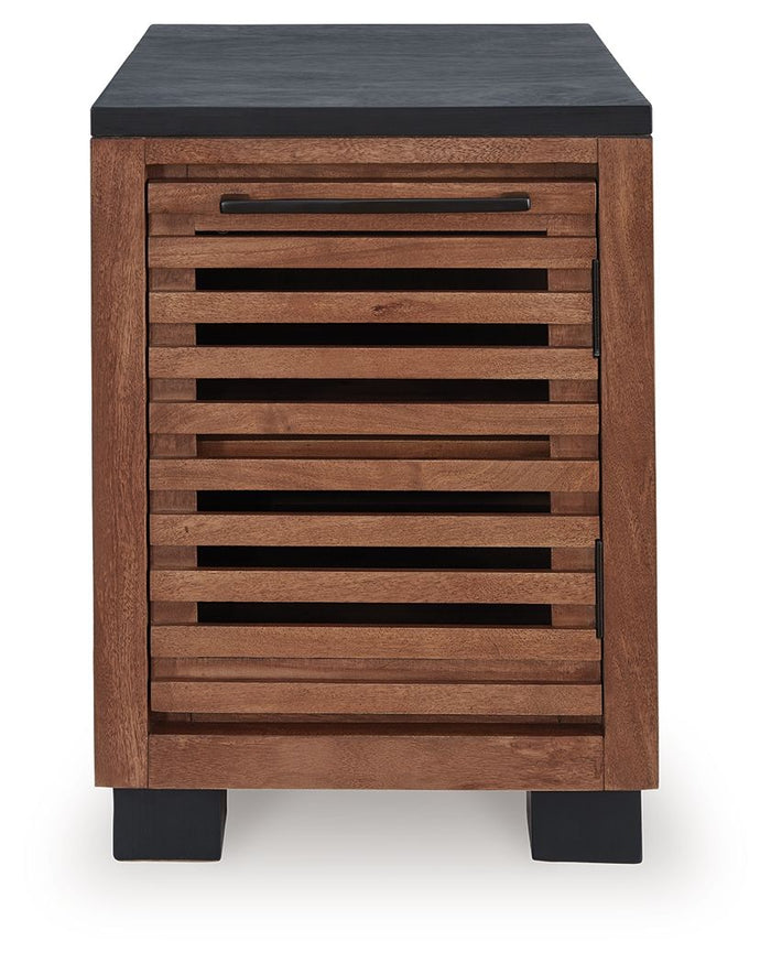 Kallari - Chair Side End Table - Warm Brown / Black - view 7