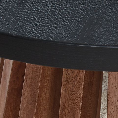 Kallari - Round End Table - Warm Brown / Black - view 2
