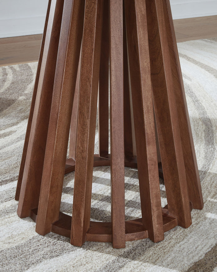 Kallari - Round End Table - Warm Brown / Black - view 5