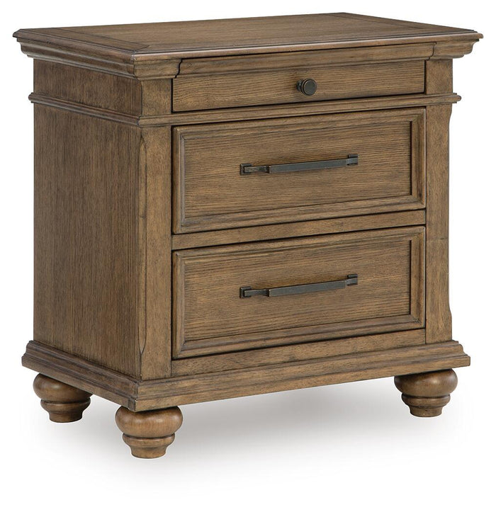 Karallin Three Drawer Night Stand Medium Brown